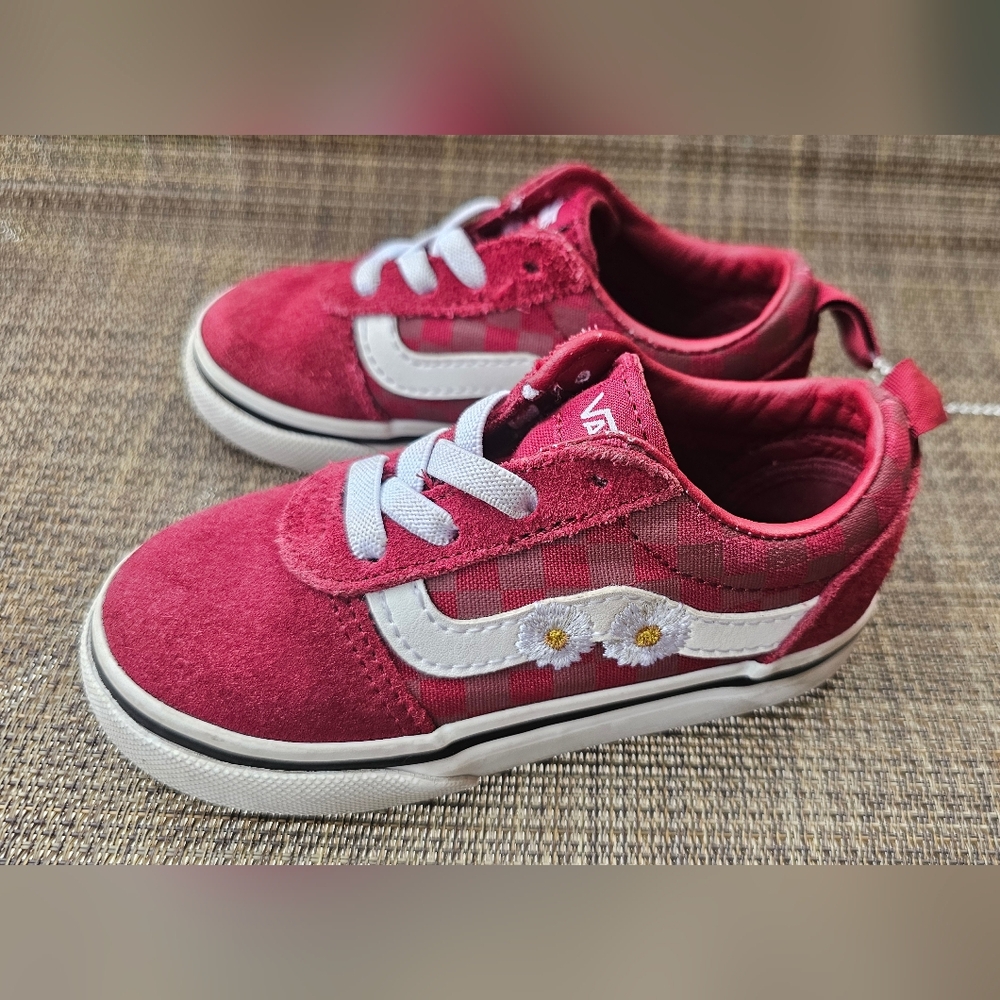Vans Kids Red and White Sneakers